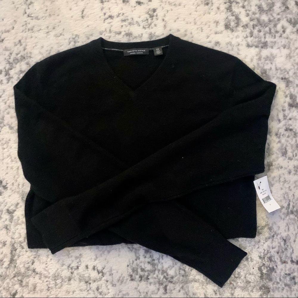 NWT Men’s Cashmere Sweater in Black, Size Small